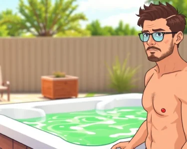 hot tub water green