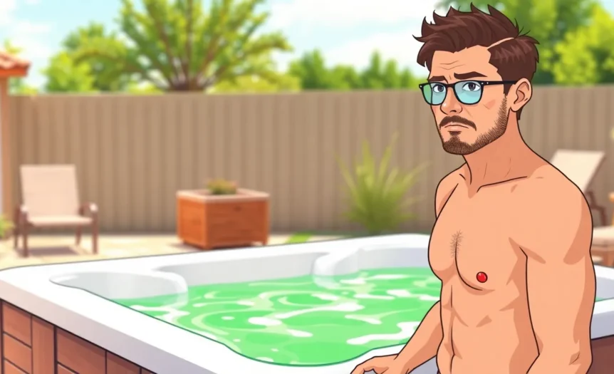 hot tub water green