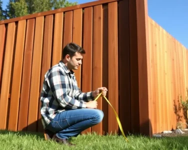wooden fence installation