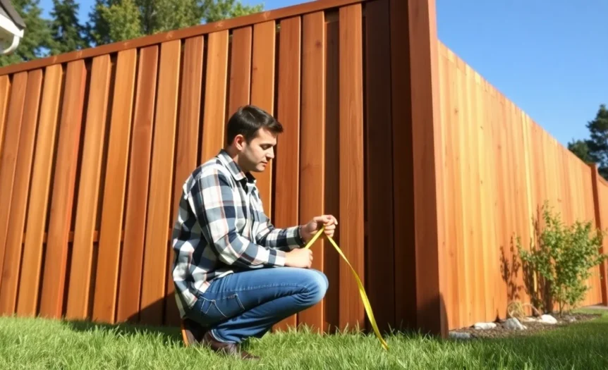 wooden fence installation