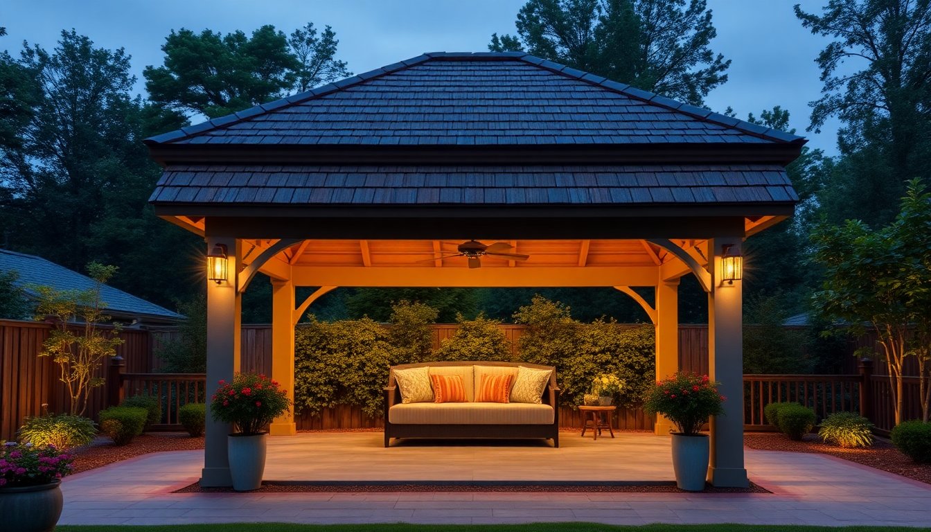 mygardenandpatio shingled gazebo roof exudes charm sophistication